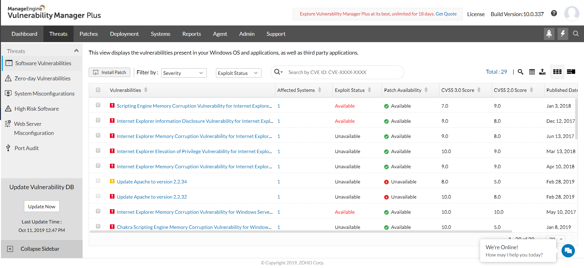 vulnerability analysis detailed view