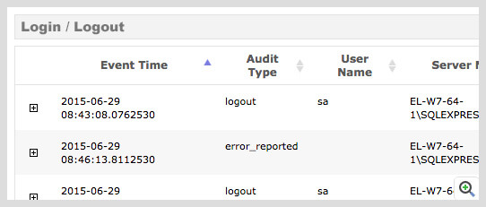 audit SQL server login logout