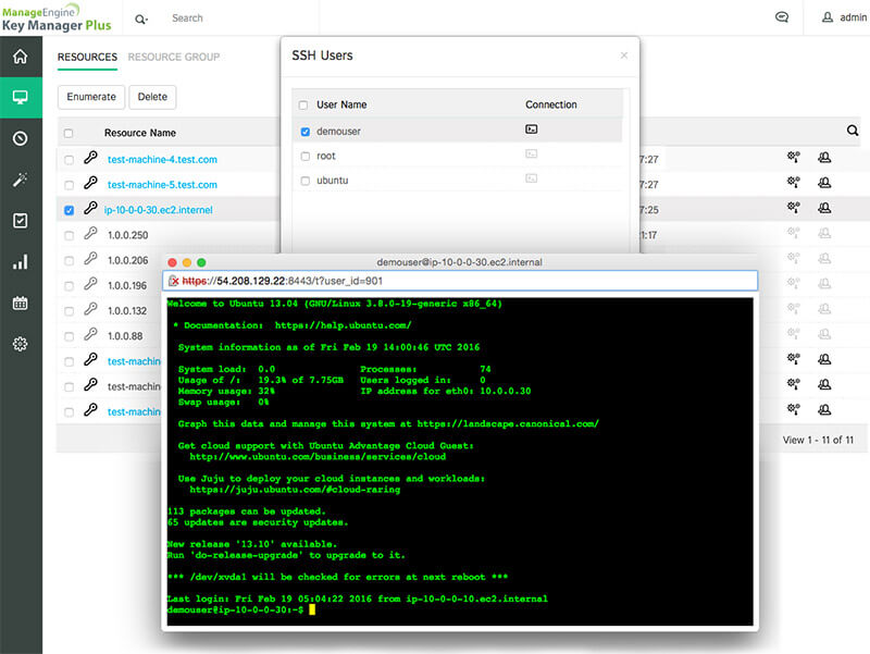 Connexion directe au serveur cible SSH