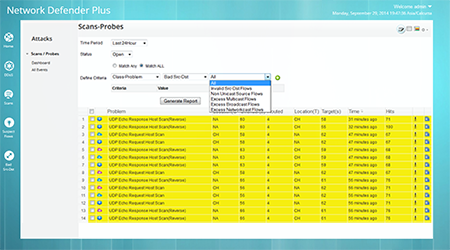 Network Defender Plus - les rapports